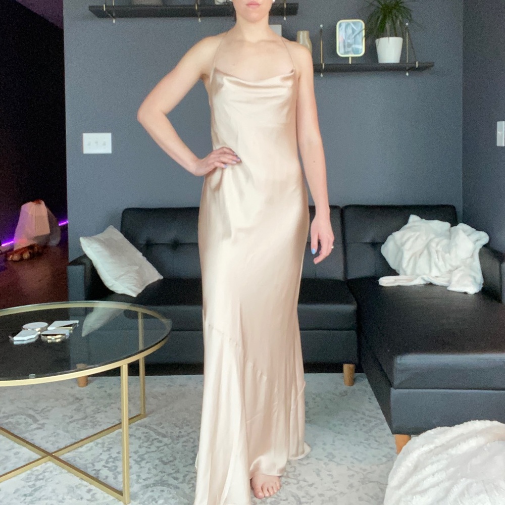 ShowMeYourMumu Tuscany Maxi Slip Dress - Champagne